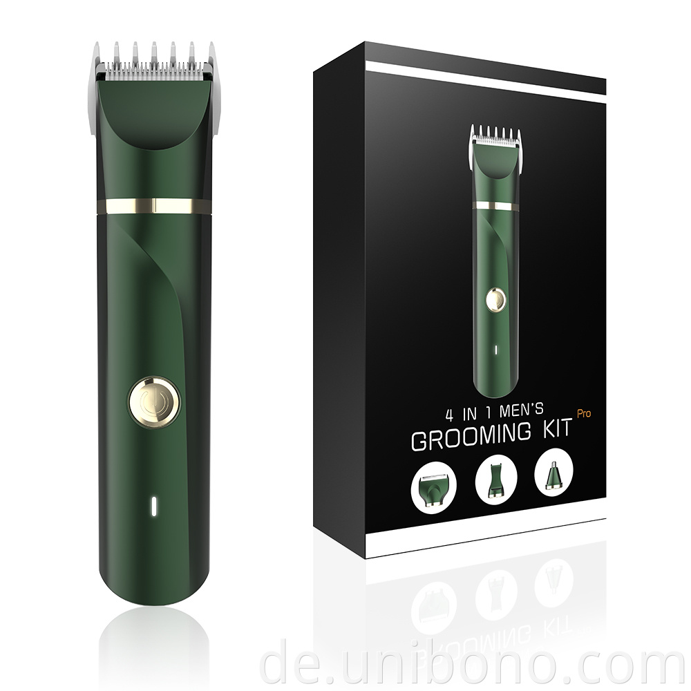 Pop trend deep green smooth safe groin hair cutter machine for men trimmer with USB and combs